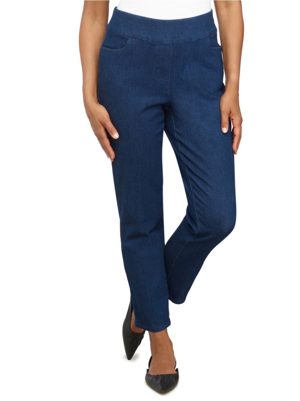 Alfred Dunner Dark Blue Pull-On Capri Pants